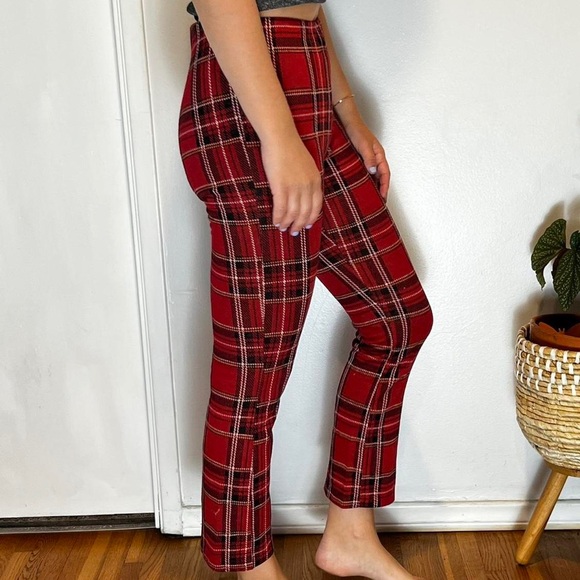 UO Red Plaid Pants - Picture 2 of 7